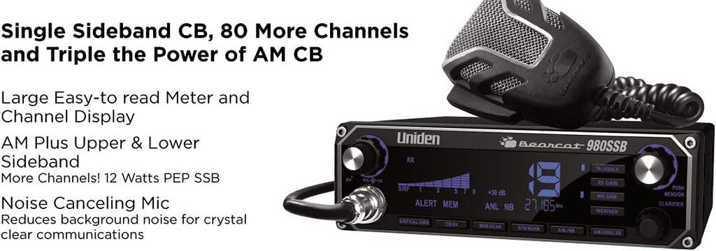 40-Channel SSB CB Radio with NOAA WeatherBand, 7-Color Digital Display, Noise Cancelling Mic I723596