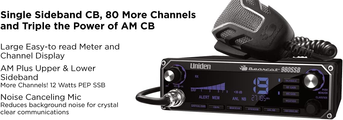 40-Channel SSB CB Radio with NOAA WeatherBand, 7-Color Digital Display, Noise Cancelling Mic I723596