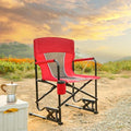 Portable Folding Rocking Camping Chair with Drink Holder, 250 lbs Capacity (Blue) L820124