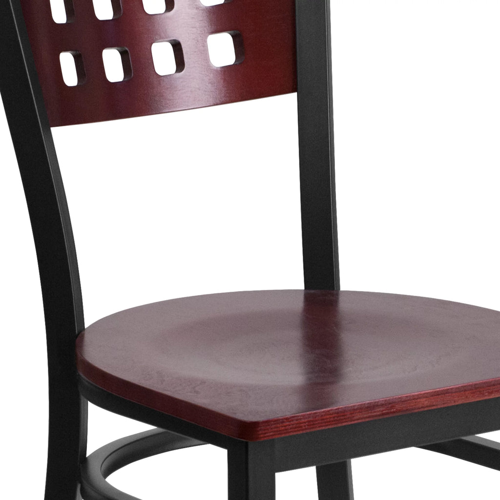 Black Cutout Back Metal Dining Chair B123