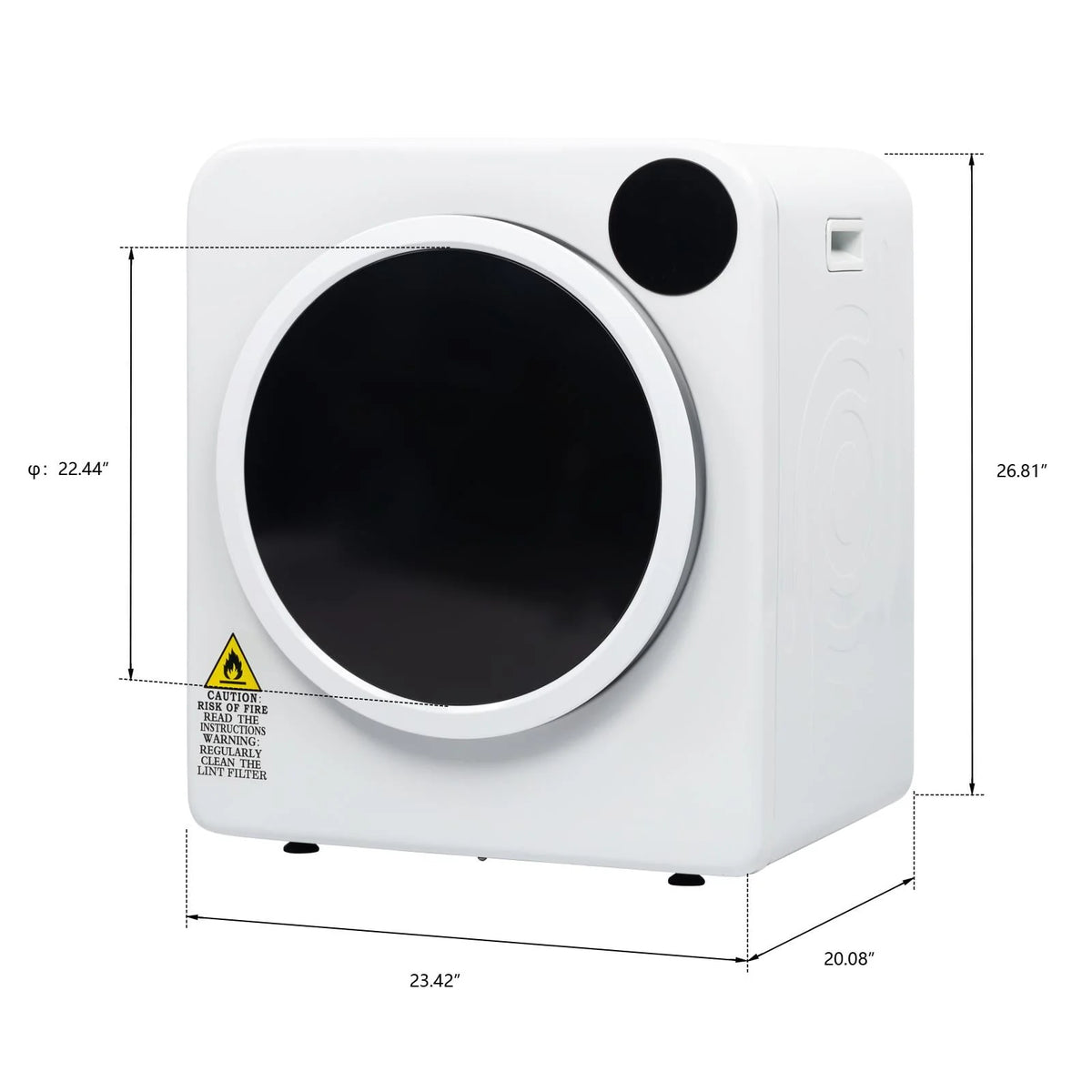 13.2Ibs Compact Electric Laundry Dryer with Stainless Steel Tub T899602