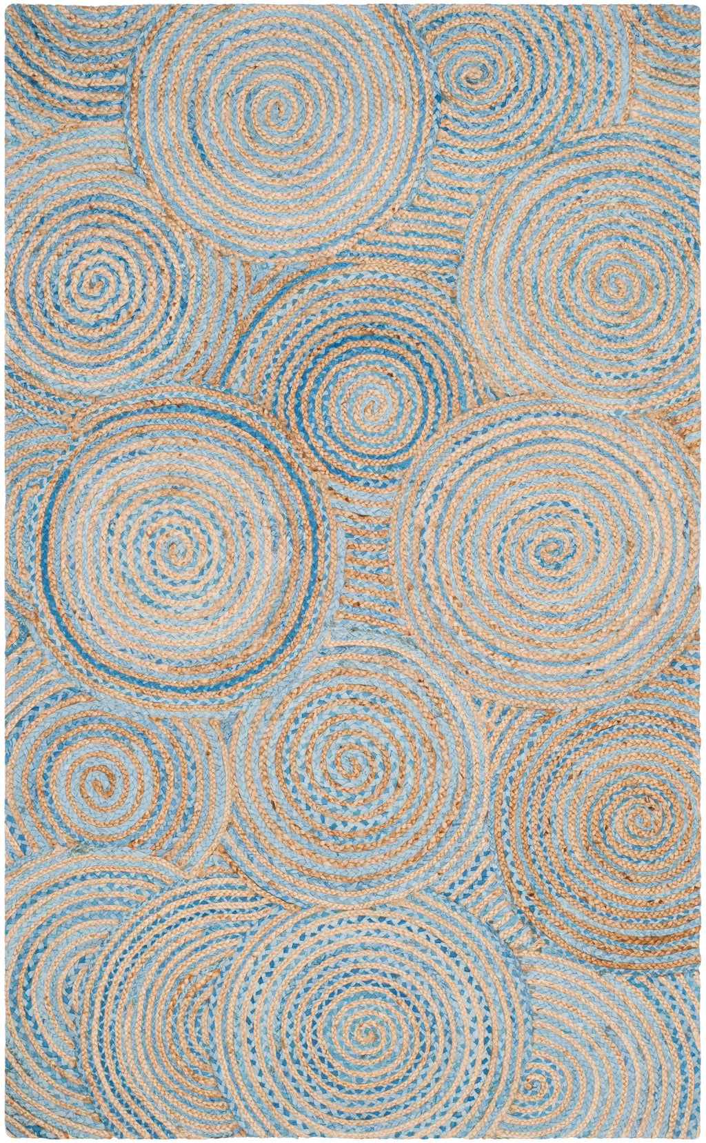 Natural Blue Jute Area Rug 4' x 6' H740