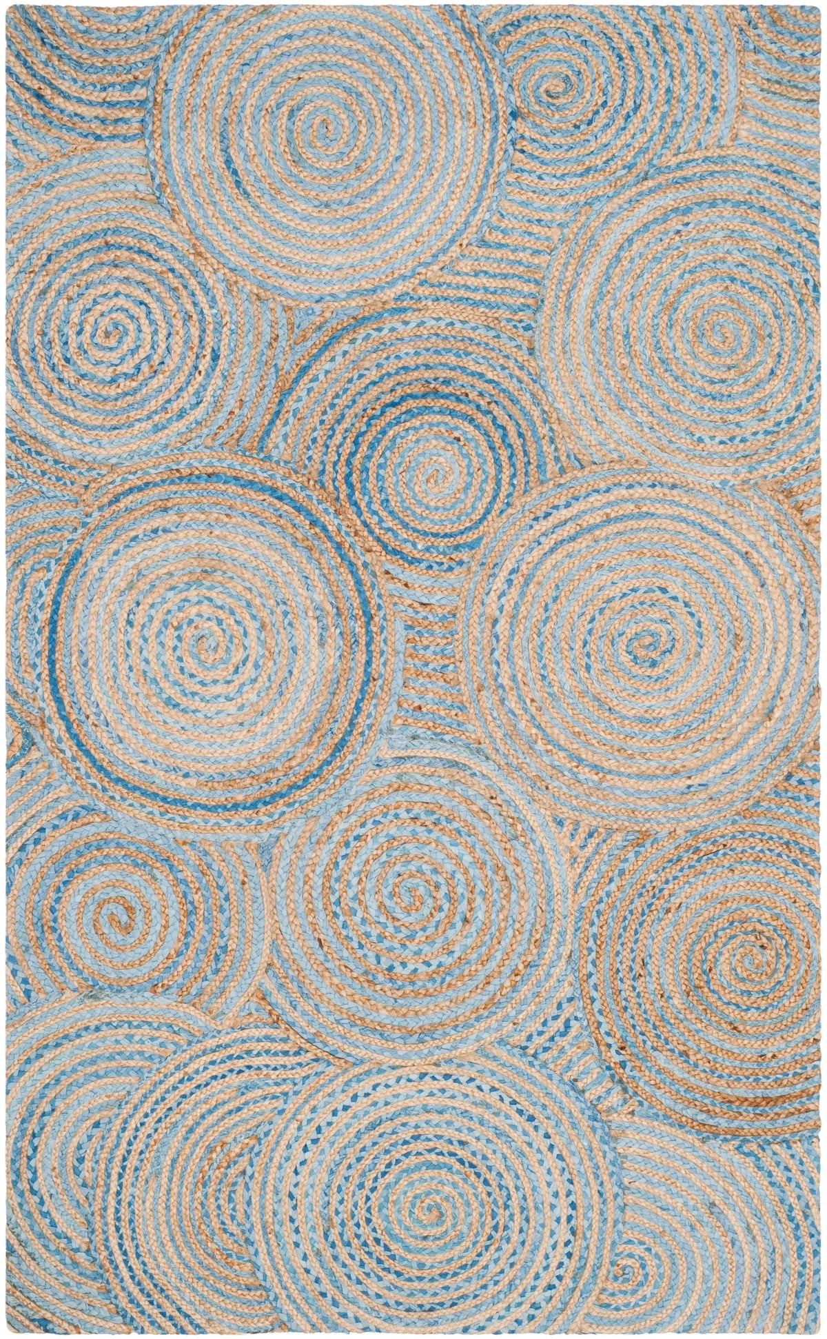 Natural Blue Jute Area Rug 4' x 6' H740