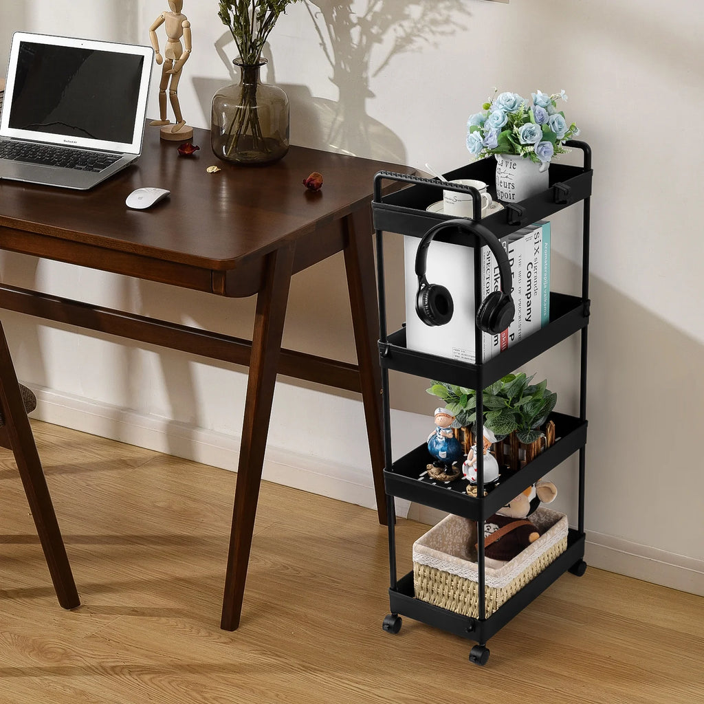 4 Tier Slim Storage Cart with Wheels, 2 Pack G644124