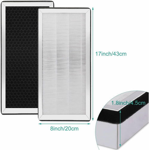 2pack H13 True HEPA Replacement Filter with Activated Carbon and Pre-Filter T549