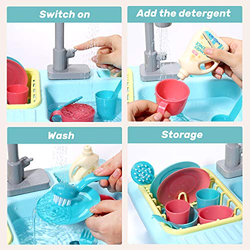 Pretend Play Kitchen Sink Toys with Cooking Stove Pot and Pan M7196