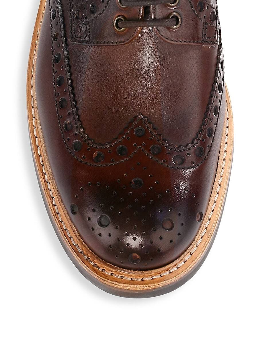 Dark Brown Hand Painted Calf Leather Brogue Shoes H84609