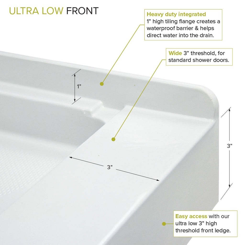 Cameo Single Threshold Shower Base with Center Drain B856092