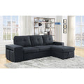 Dark Gray Fabric Sleeper Sectional Sofa with Storage Chaise R915