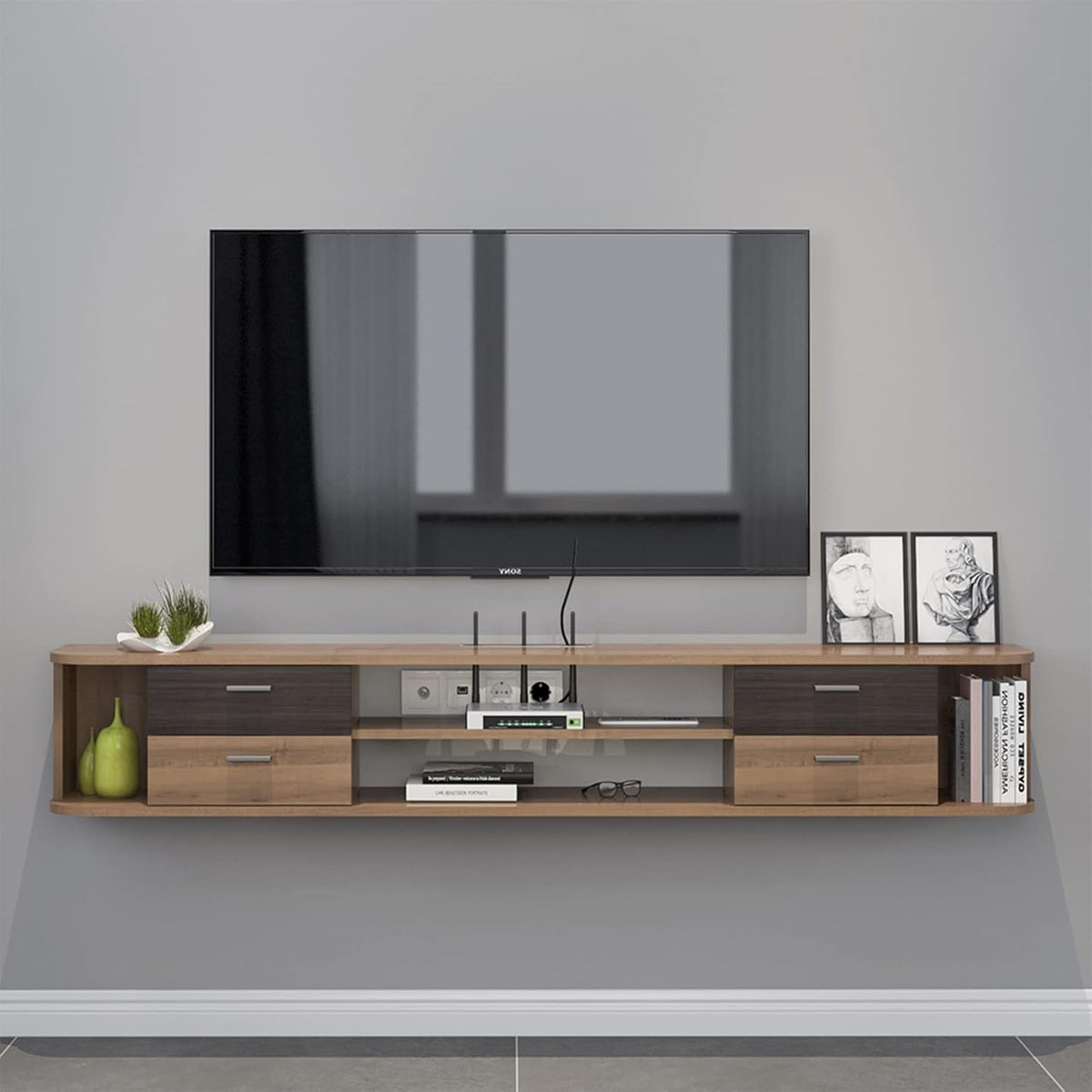 Wall Mounted Floating TV Stand with 4 Drawers A9913