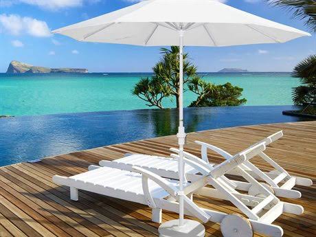 Matted White/Pacifica/Red 9 Feet Aluminum Market Umbrella S223