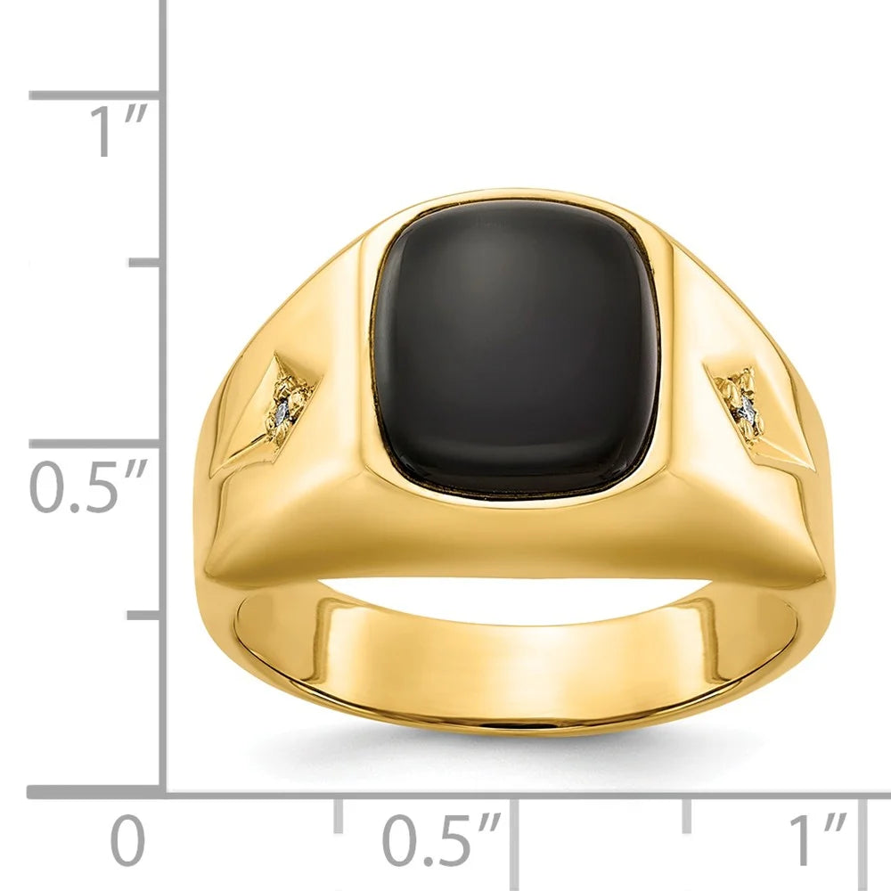 Black Onyx Diamond Ring E2076
