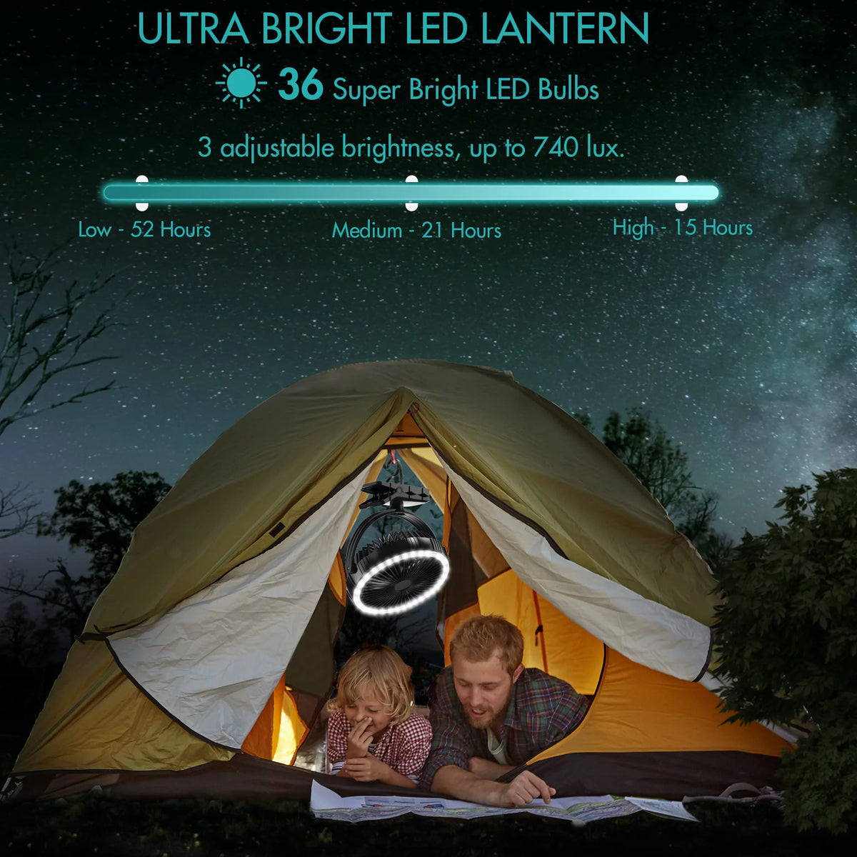 Rechargeable Clip-On Fan with LED Lights D364361