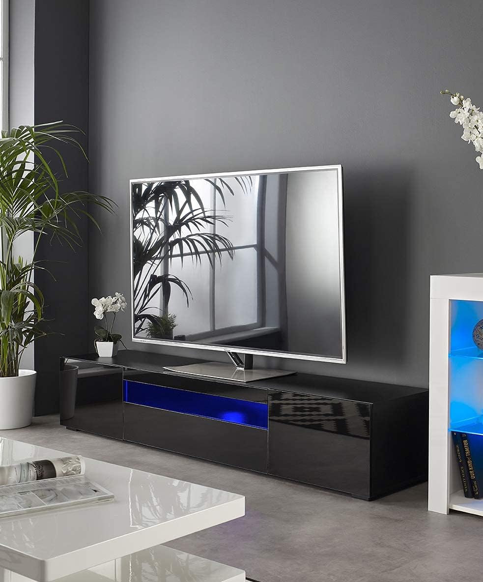 Modern Black Modular TV Cabinet with LED Lights Z5646