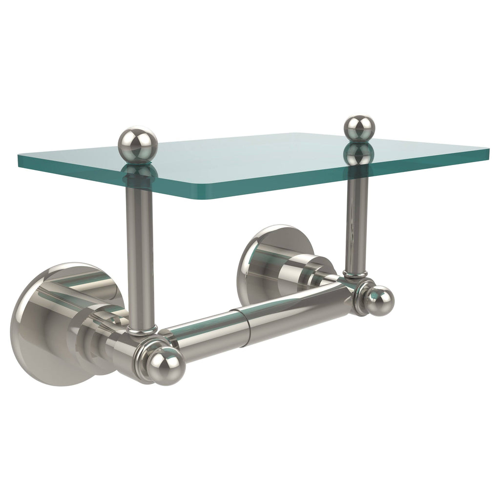 Brushed Bronze Toilet Tissue Holder with Glass Shelf Y970413