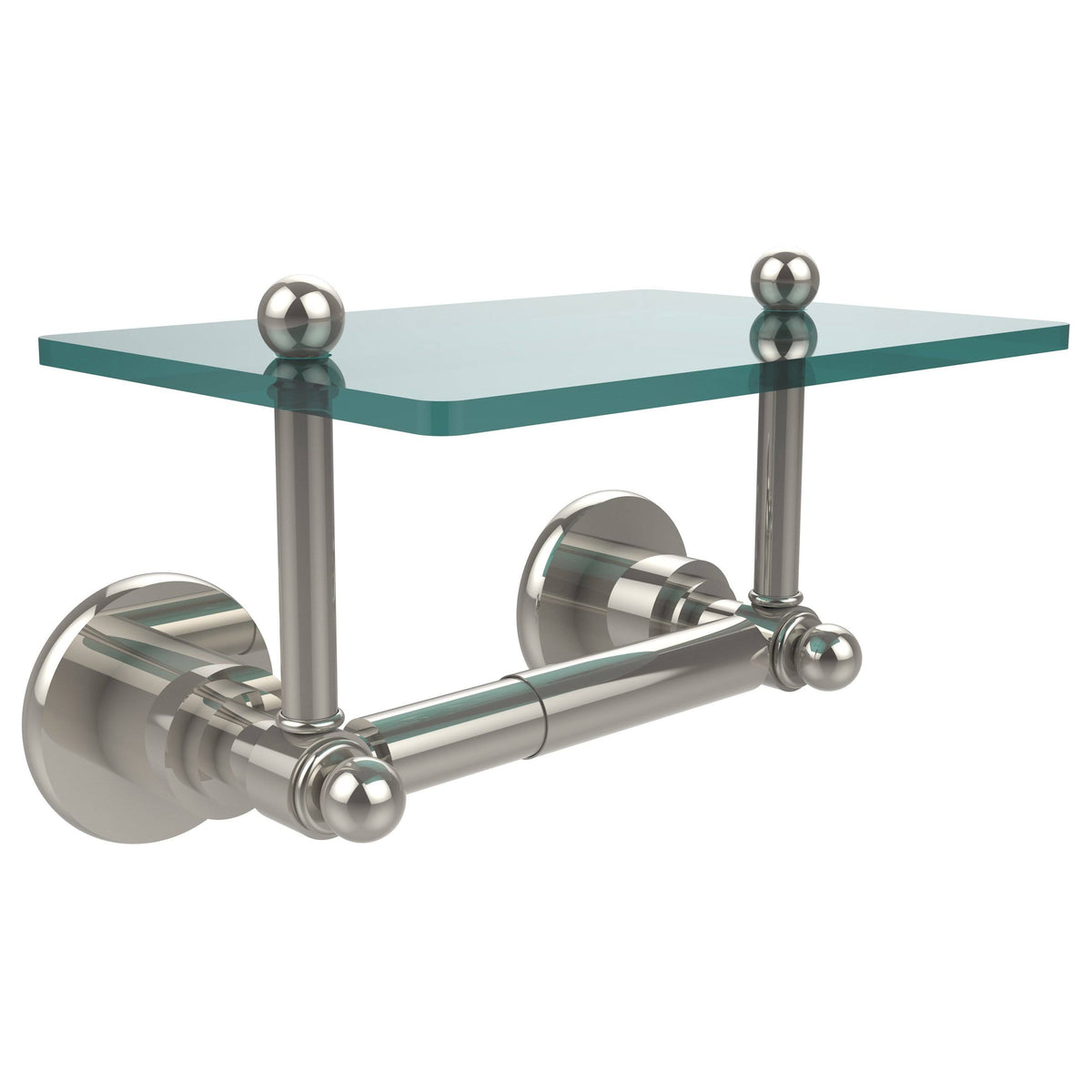 Brushed Bronze Toilet Tissue Holder with Glass Shelf Y970413