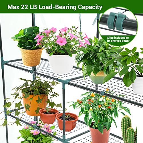 Plastic Greenhouse with Improved Transparent PVC Cover, 3 Tiers 12 Shelves D949248