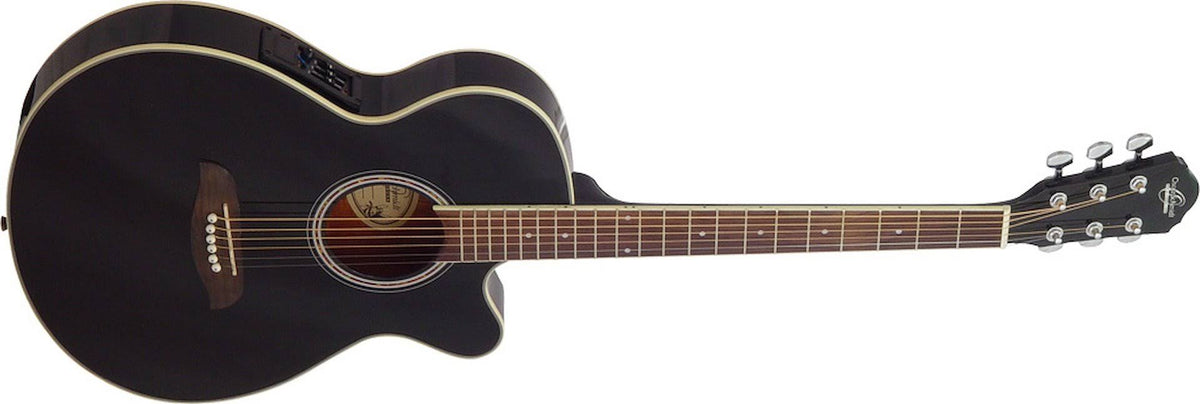 Black Dreadnought Acoustic Electric Guitar U814293