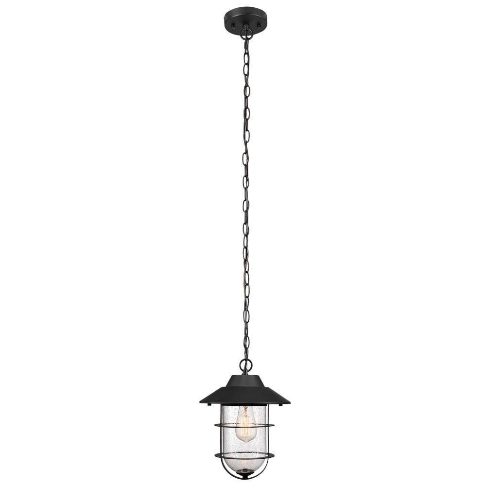Matte Black Seeded Glass Pendant T22881