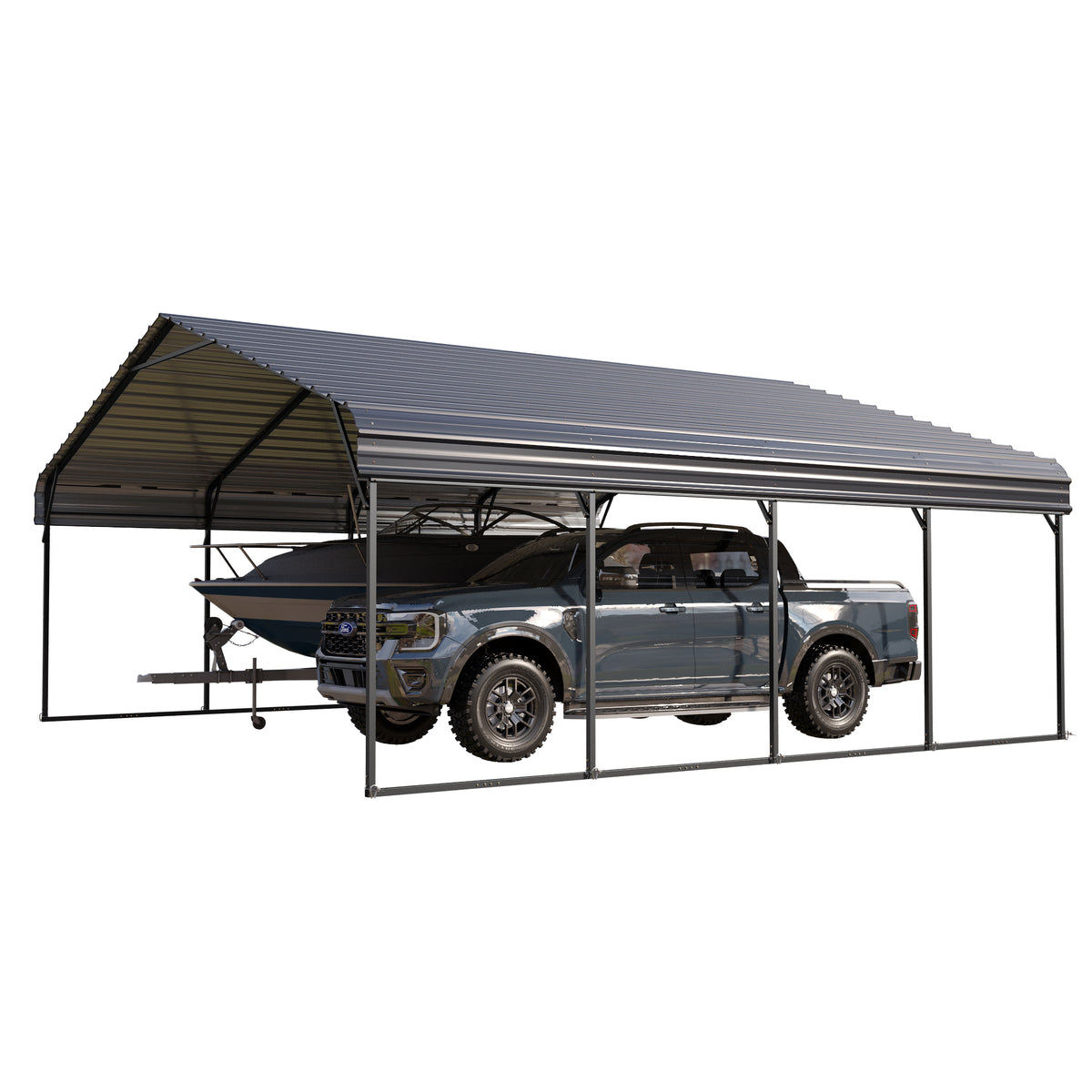 20 x 20 ft Metal Carport with Galvanized Steel Roof K5992