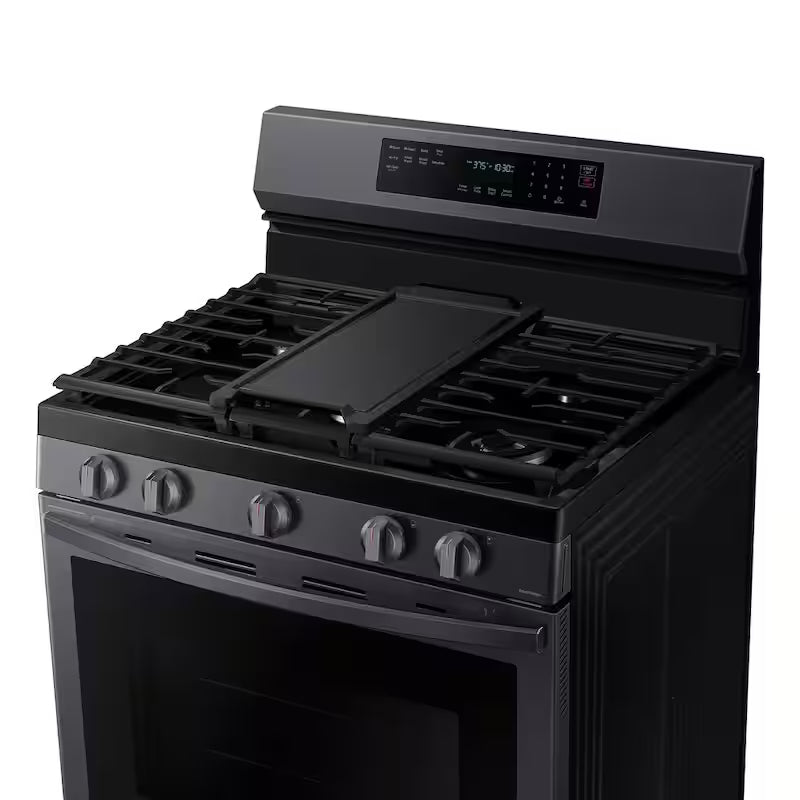 6 cu. ft. Wi-Fi Convection Gas Range with AirFry in Black Stainless Steel G9115