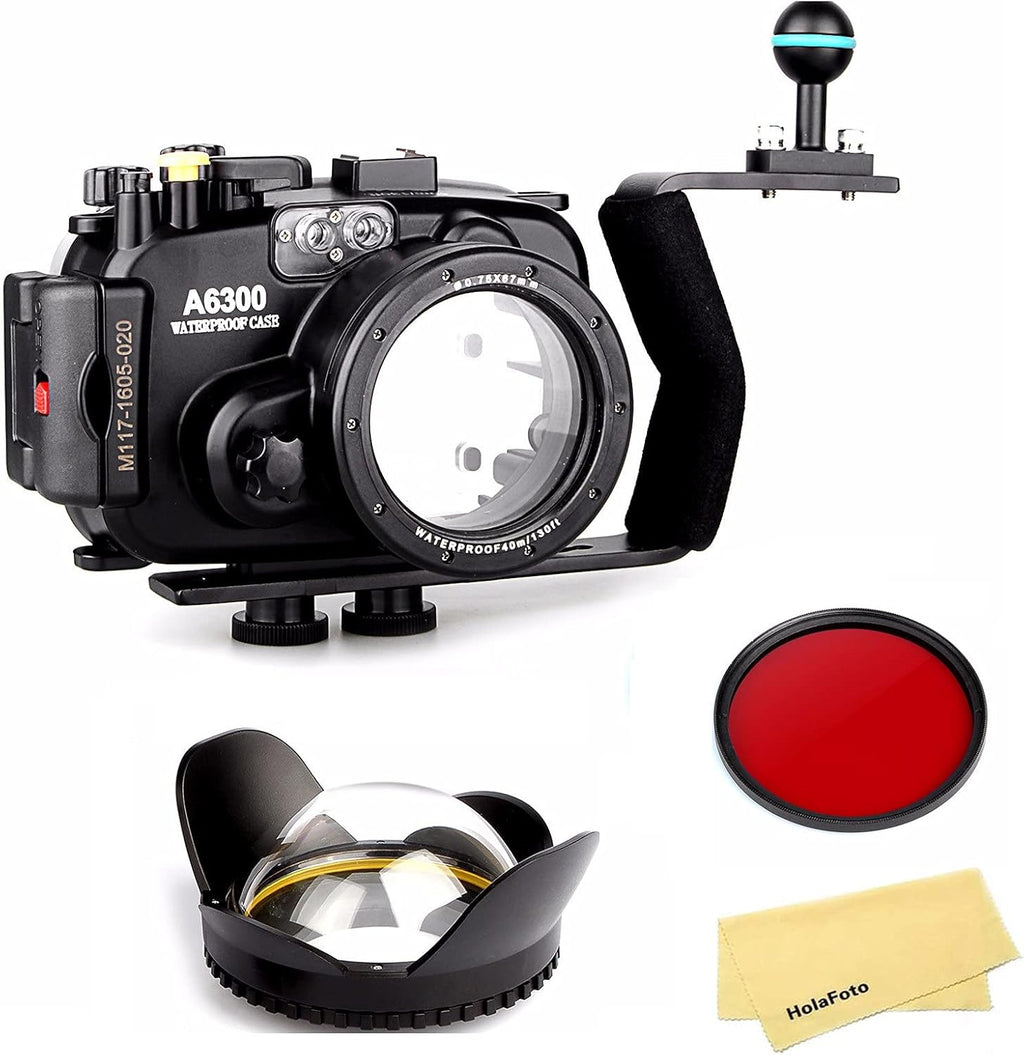 Waterproof Underwater Camera Housing Case with Diving Handle and Fisheye Lens N892
