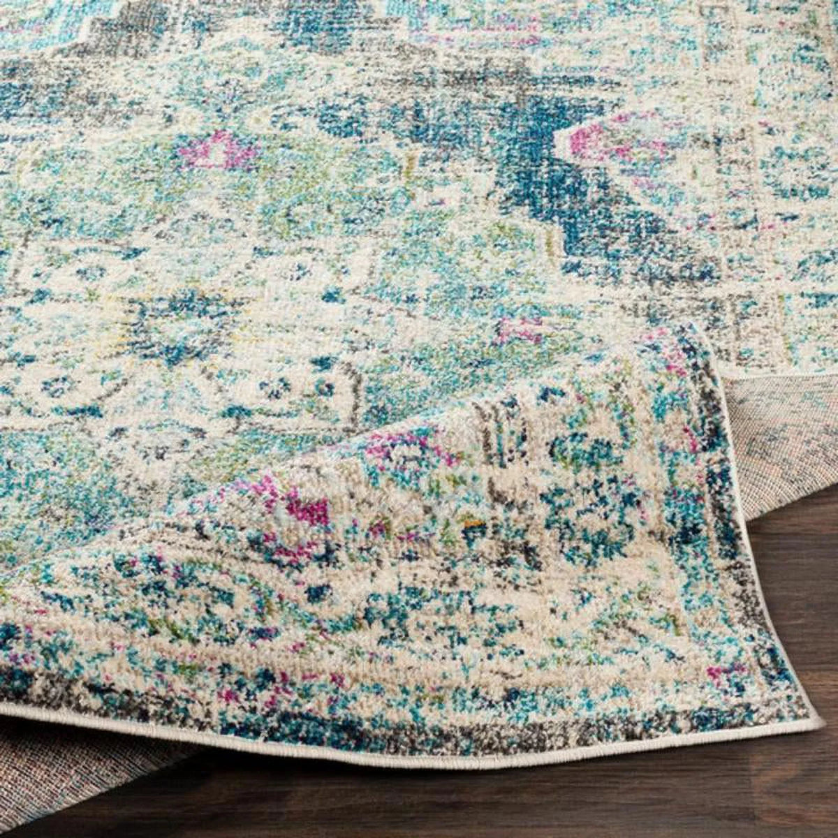 Navy Traditional Runner Area Rug Q981538