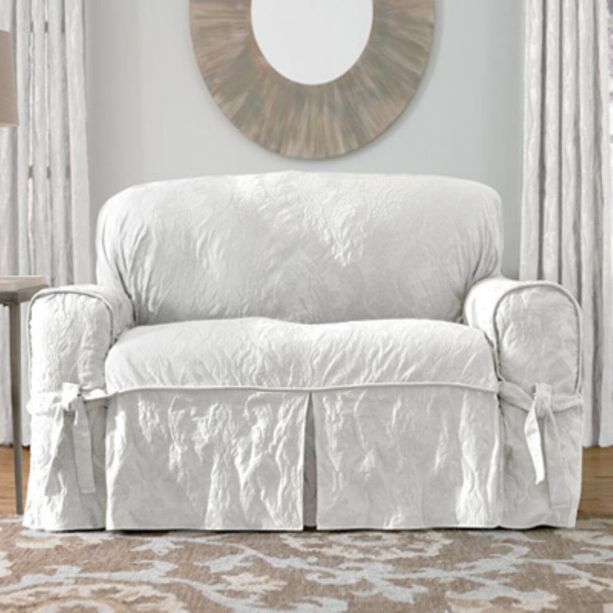 Matelasse Damask Loveseat Cover K6300