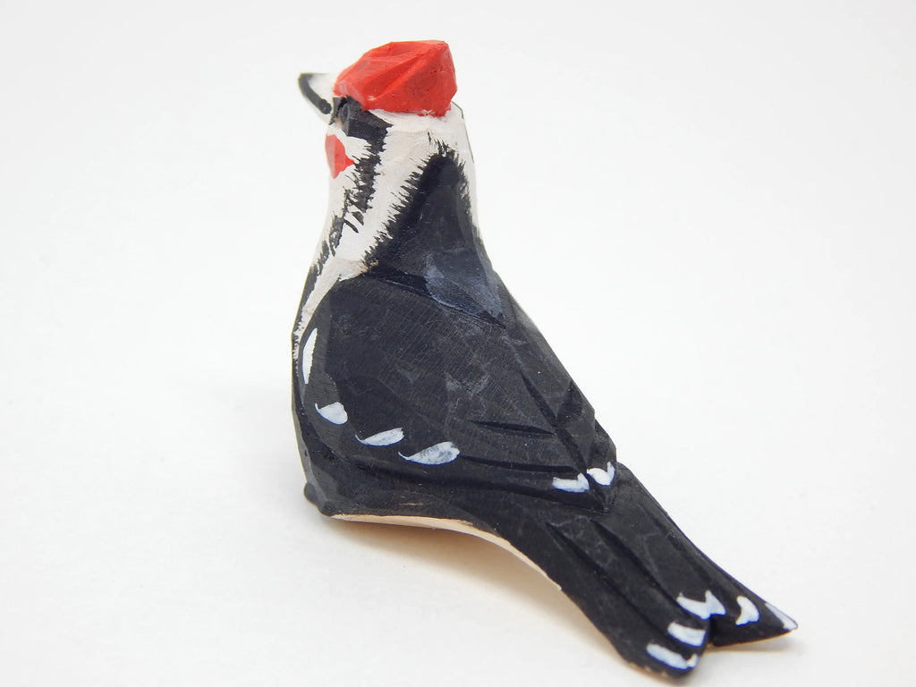 Woodpecker Wood Figurine Handmade Bird Carving Collectible O9645