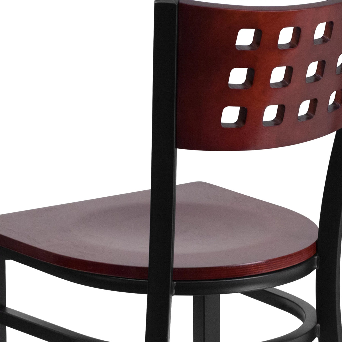 Black Cutout Back Metal Dining Chair B123