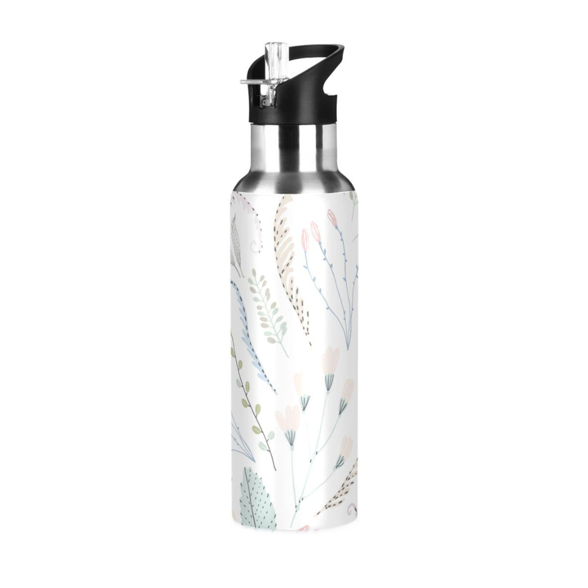 Vintage Stainless Steel Insulated Water Bottle with Straw Lid J967