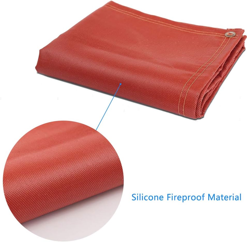 Fireproof Silicone Fire Pit Mat, Washable, 70”×58”, Pack of 2 W467