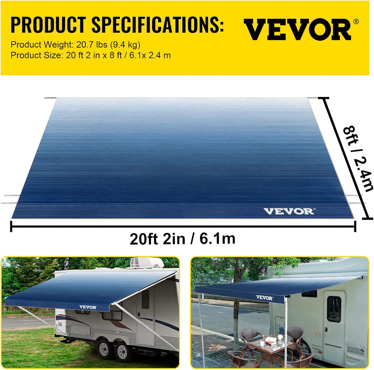 Slate Blue 15oz Vinyl RV Awning Replacement Fabric R4720