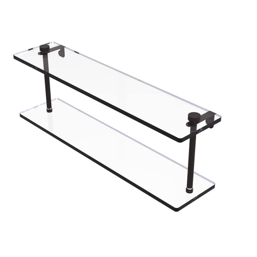 Oil Rubbed Bronze Two Tiered Glass Shelf B414