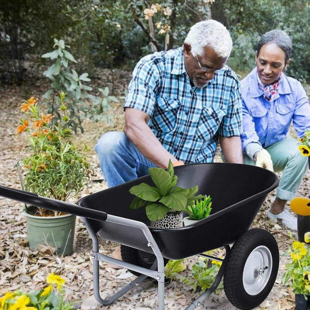 Black Wheelbarrow Garden Cart with Wheels Y3620