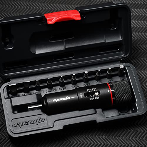 Black 10 to 65 inch-pound Torque Screwdriver Wrench with 10 Bits Set X8381