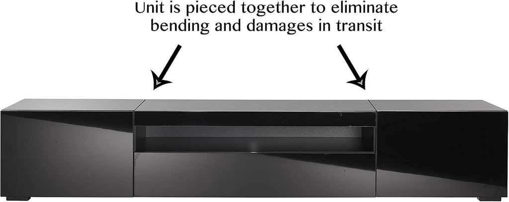 Modern Black Modular TV Cabinet with LED Lights Z5646