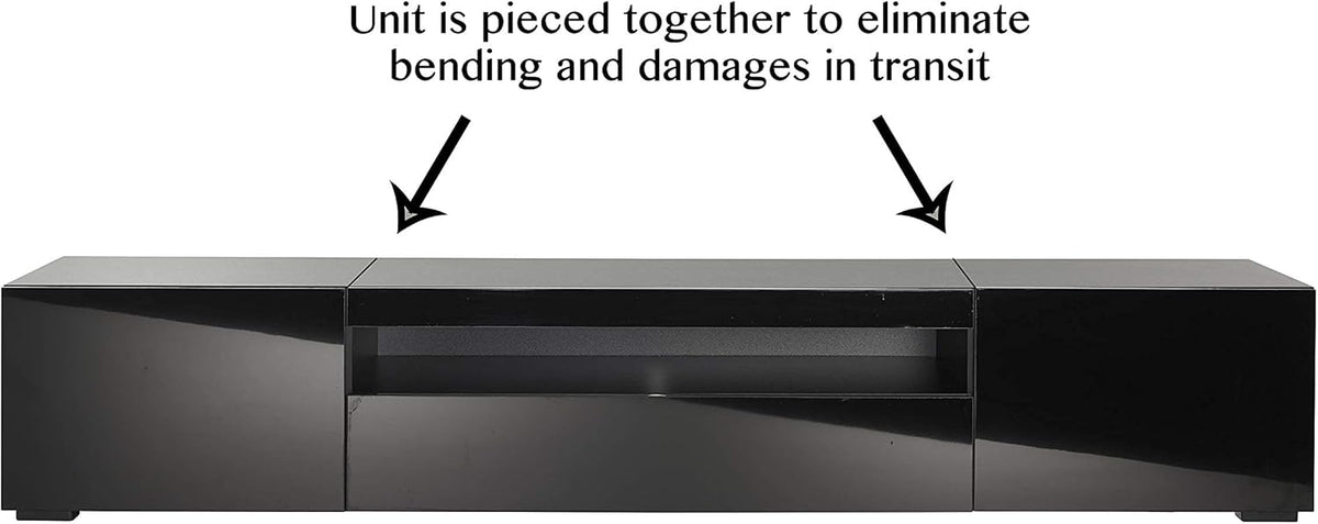 Modern Black Modular TV Cabinet with LED Lights Z5646