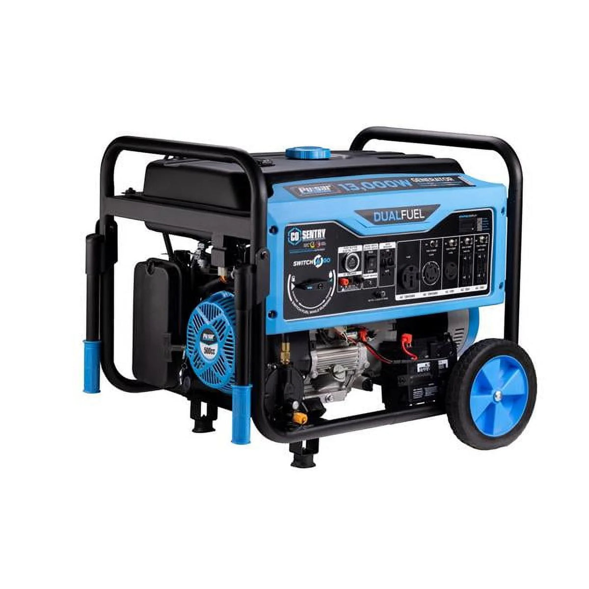 13000-Watt Dual Fuel Generator with Recoil, Remote & Push Button Start & CO Alert R481