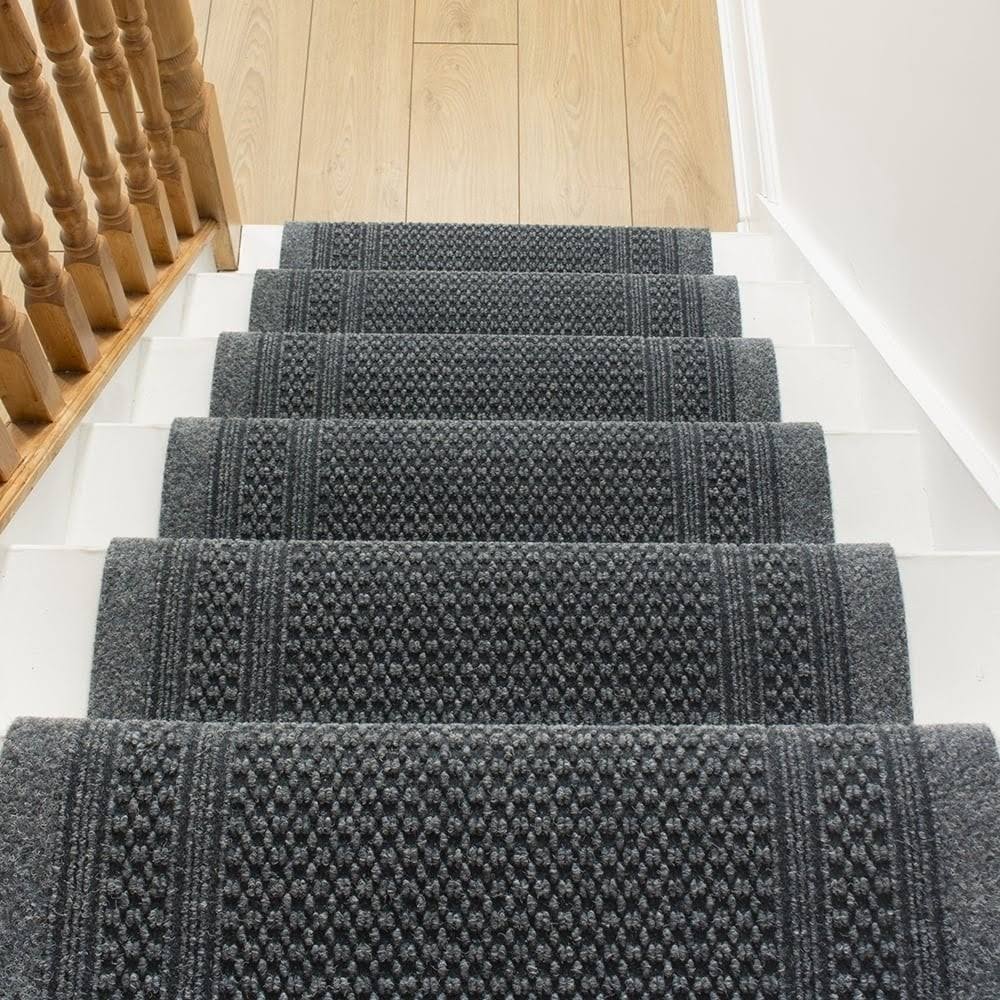 Aztec Gray Stair Carpet Runner E15895