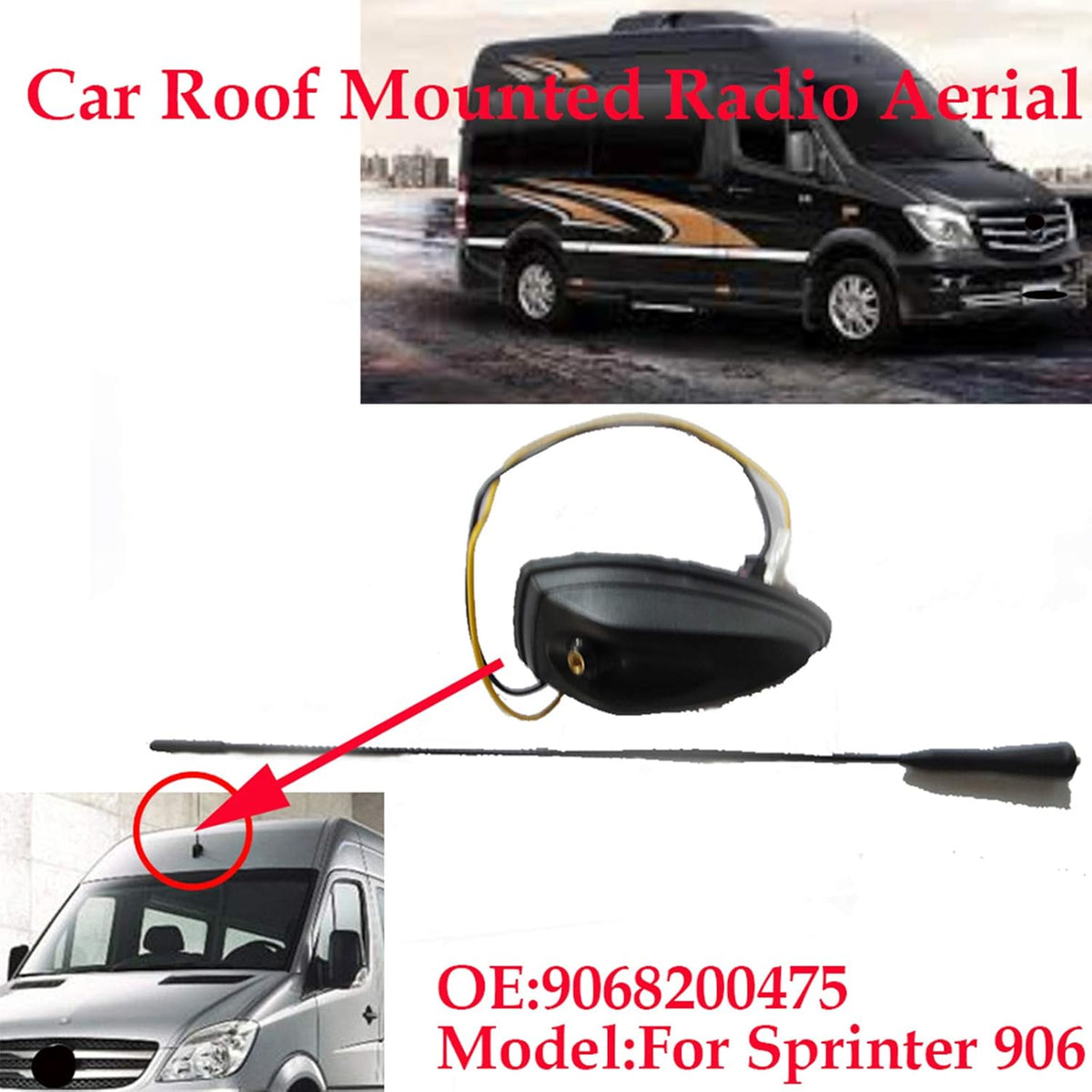 Car Roof Antenna Mast Replacement Pack of 2 K250