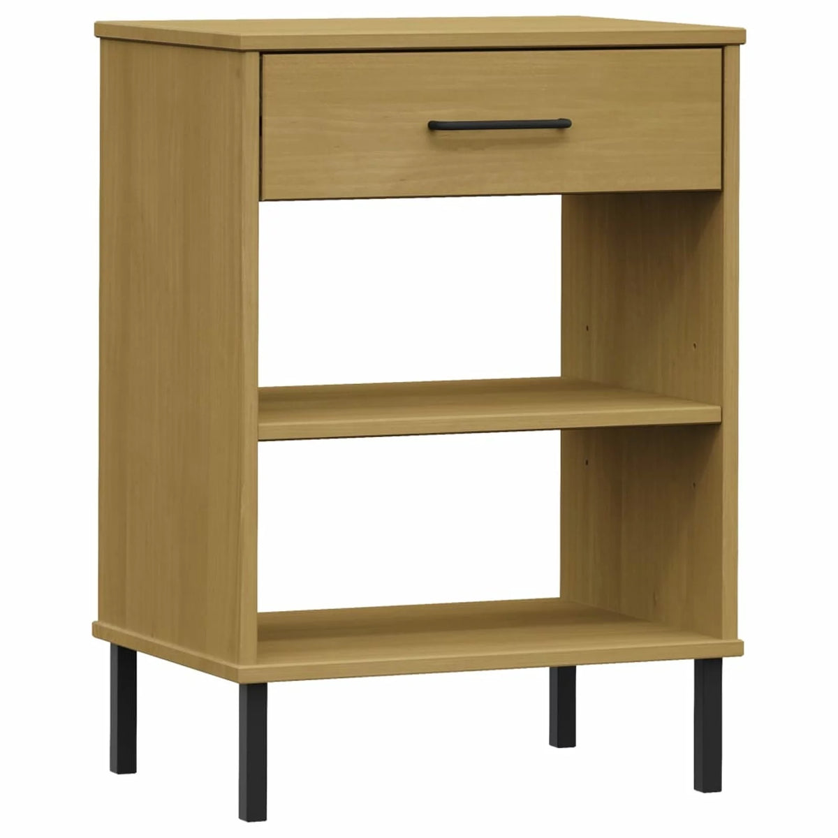 Pine Wood Console Cabinet with Drawer and Shelves Z826