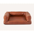 Brown Faux Leather Couch N837