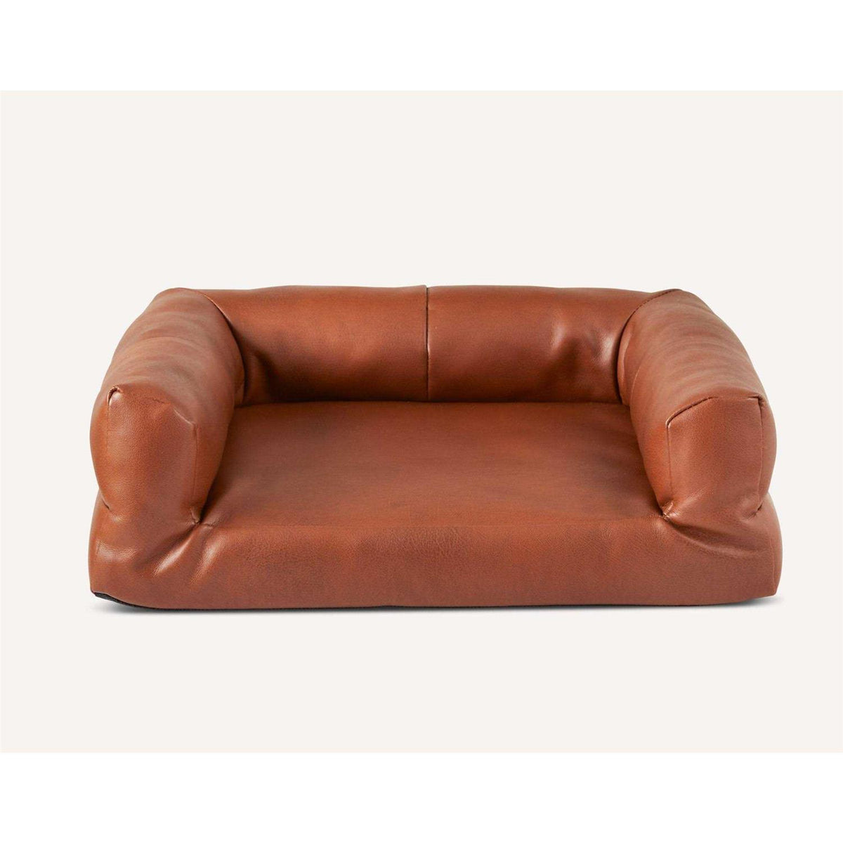 Brown Faux Leather Couch N837