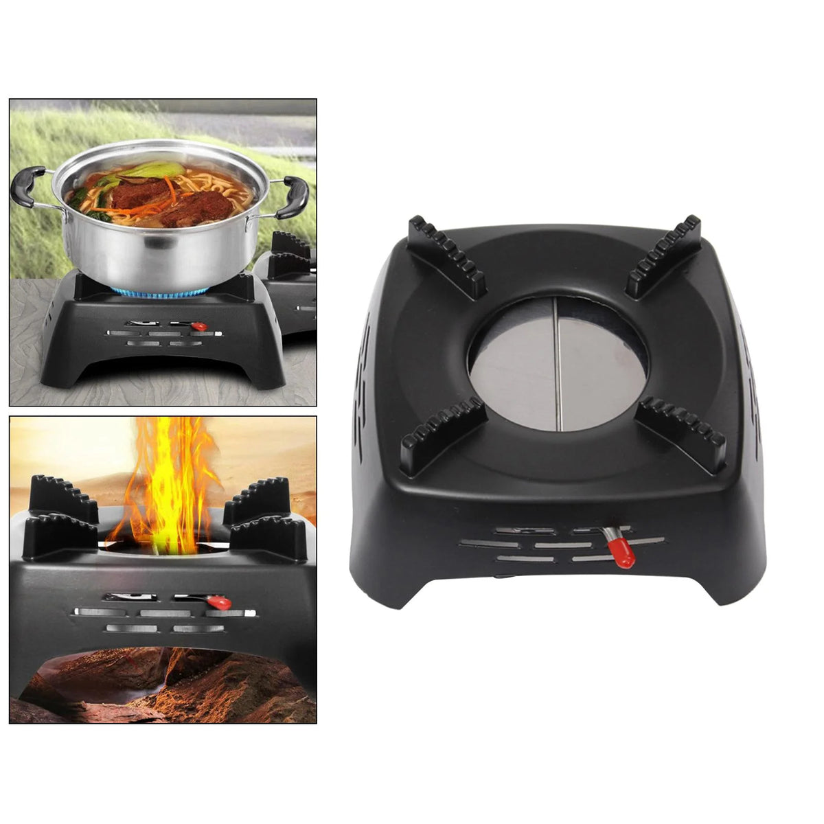Portable Wood Burning Stove for Outdoor Cooking Black C39627