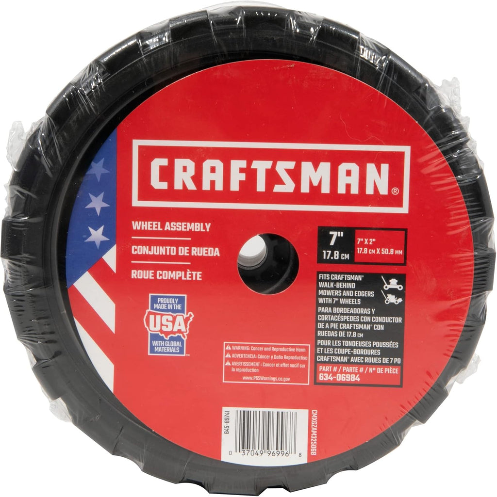 7-Inch Push Wheel for Walk-Behind Mowers, Black Pack of 2 D21863