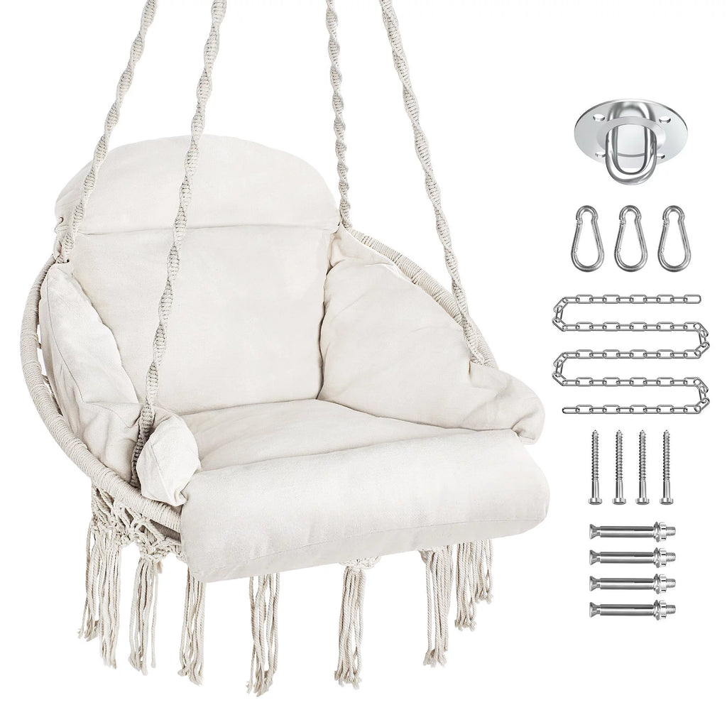 Hanging Hammock Swing Chair with Cushion A740675