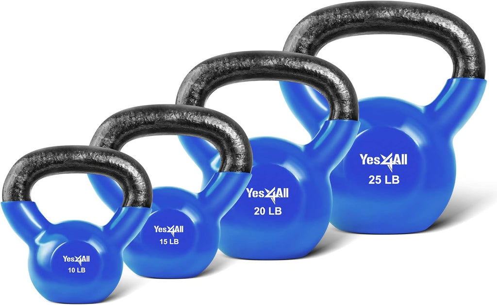 Vinyl Coated Kettlebell Set of 2, 25, 30, 35, 45, 60, 70, 105 lbs W296860