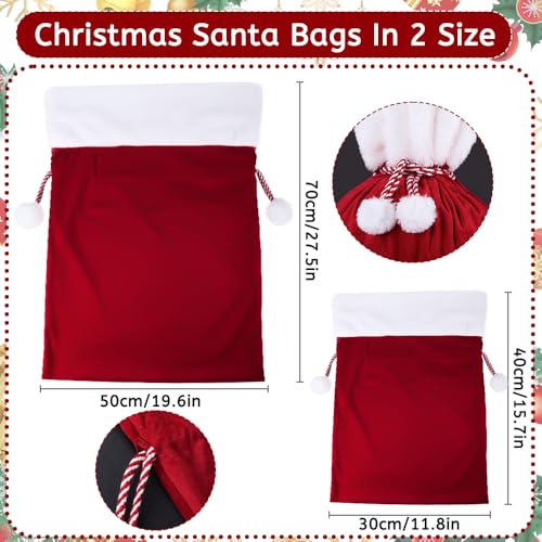 2pcs Christmas Velvet Santa Bags with Drawstring K998120