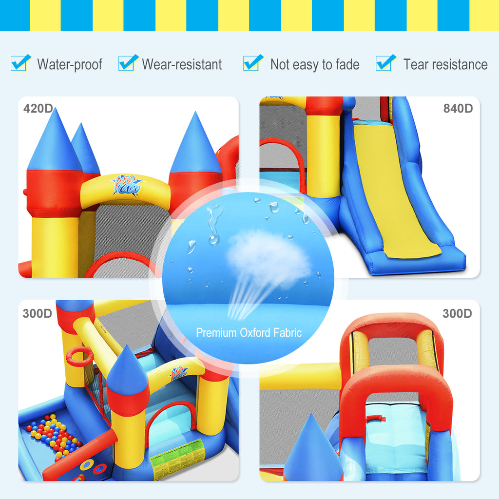 Inflatable Bounce House Slide Bouncer Kids Castle Jumper with Balls & 780W Blower S449